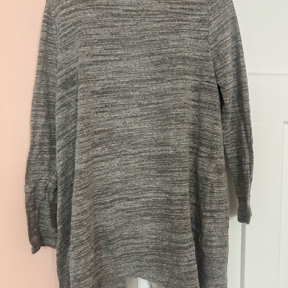 Anthropologie Saturday Sunday Gray Space Dye Tan Waterfall Cardigan size L - Picture 6 of 6